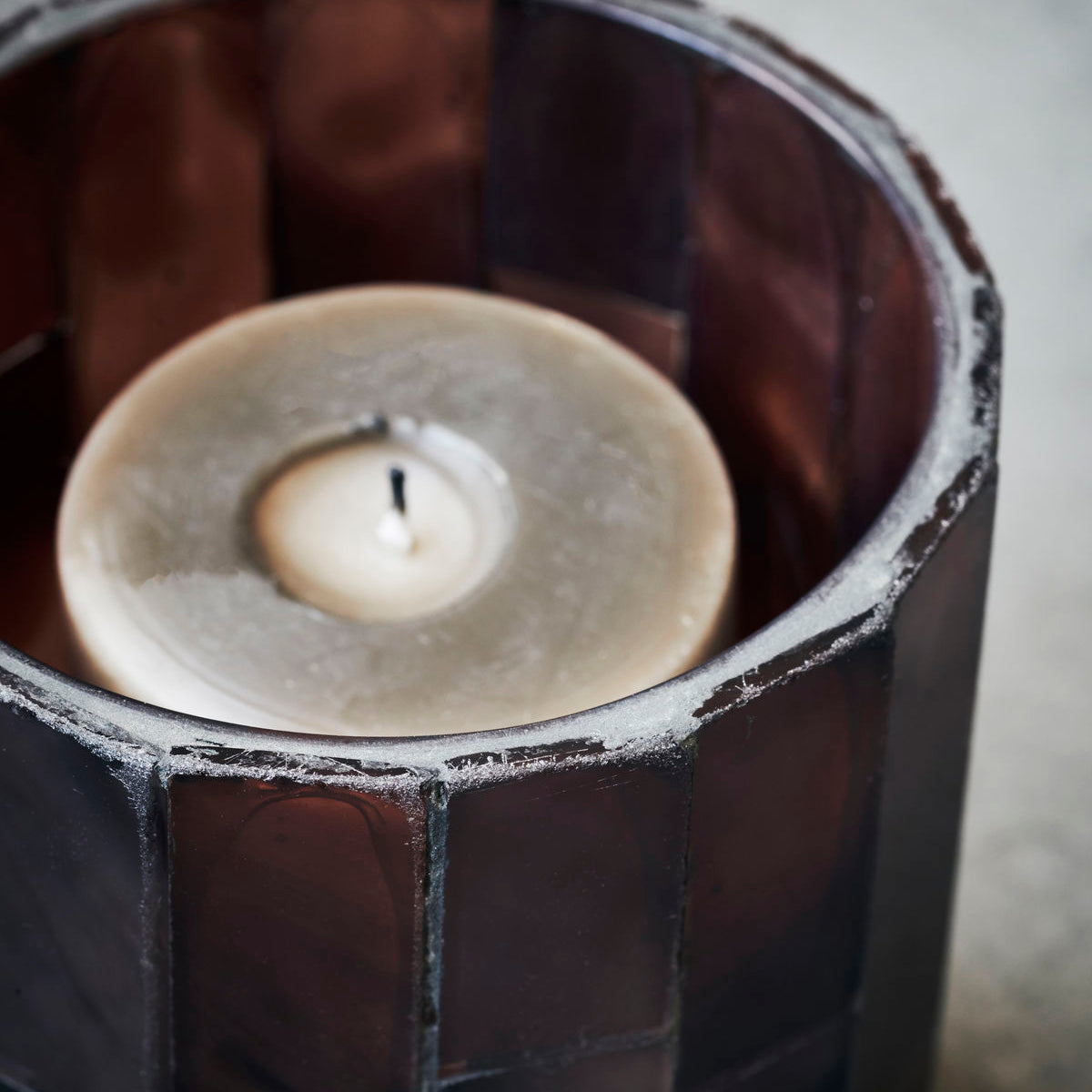 House Doctor Amroha Mosaic Tealight Holder – Brown