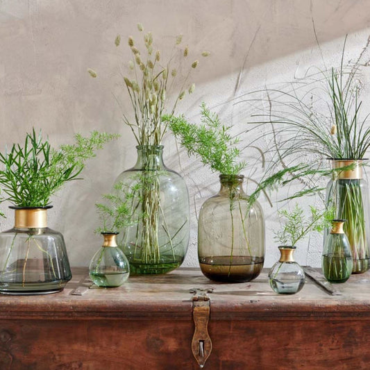 Nkuku Lua Glass Vase - Vintage Brown