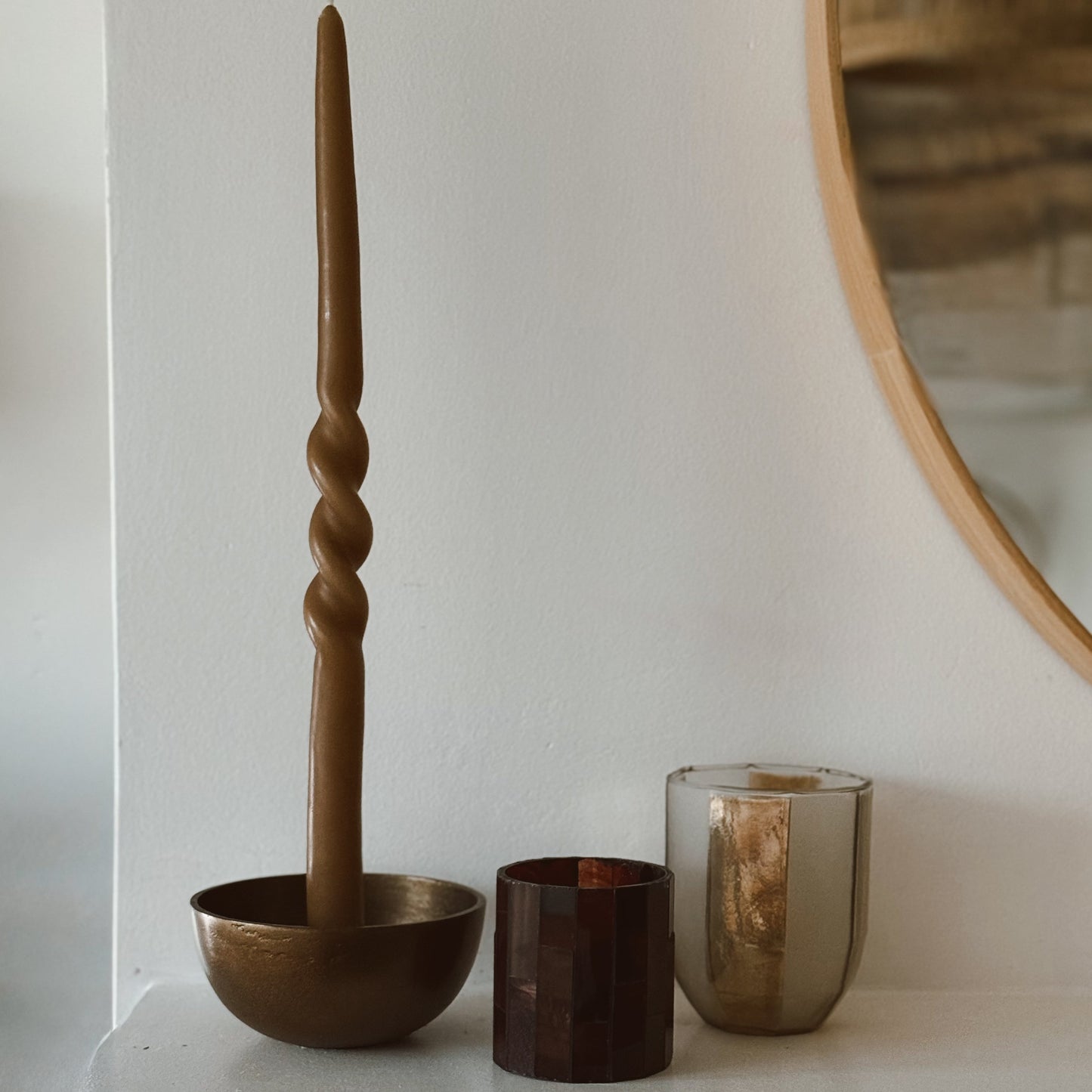 Bloomingville Twist Candles | Brown (Set of 2)
