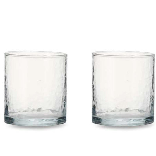 Nkuku Yala Hammered Tumbler Set - Clear Glass