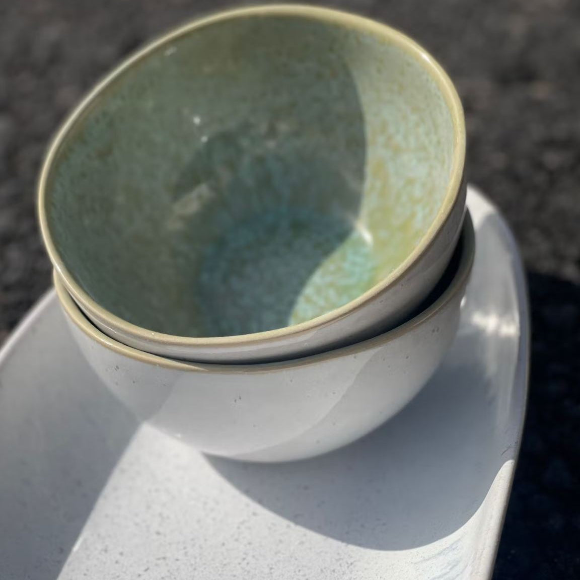 Tray & Two Bowls Set - Stoneware