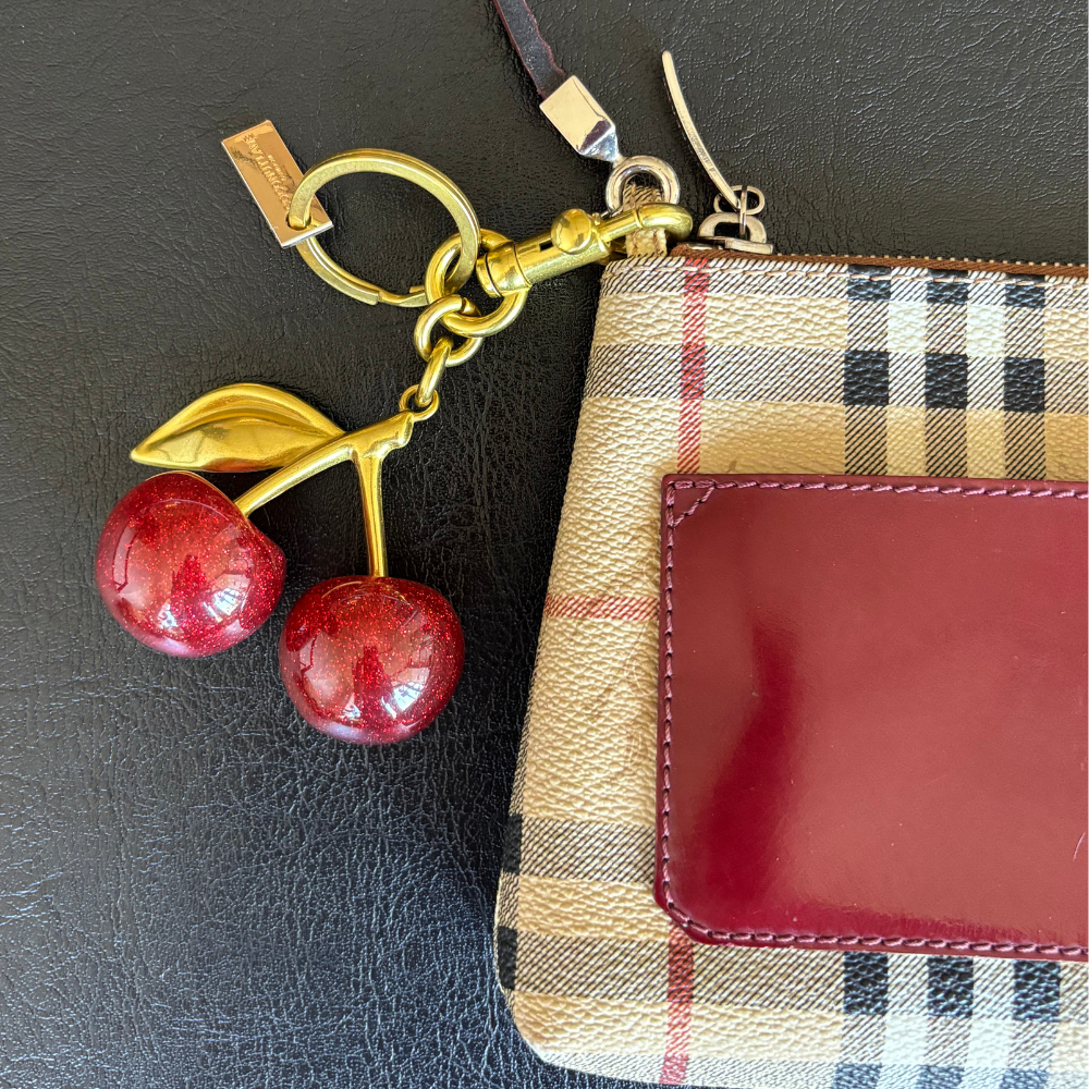 Cherry Bag Charm | Gold