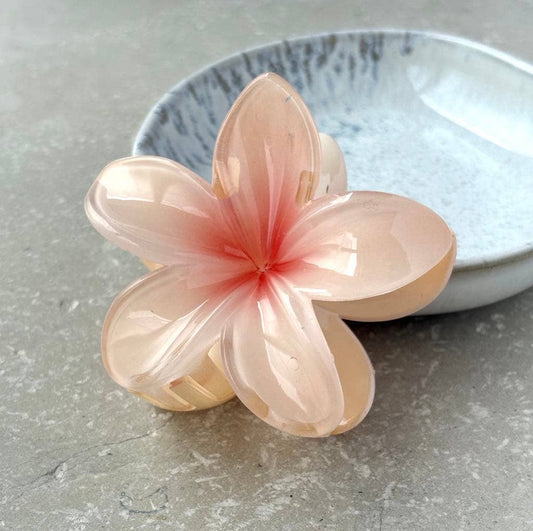 Peach Flower Claw Clip