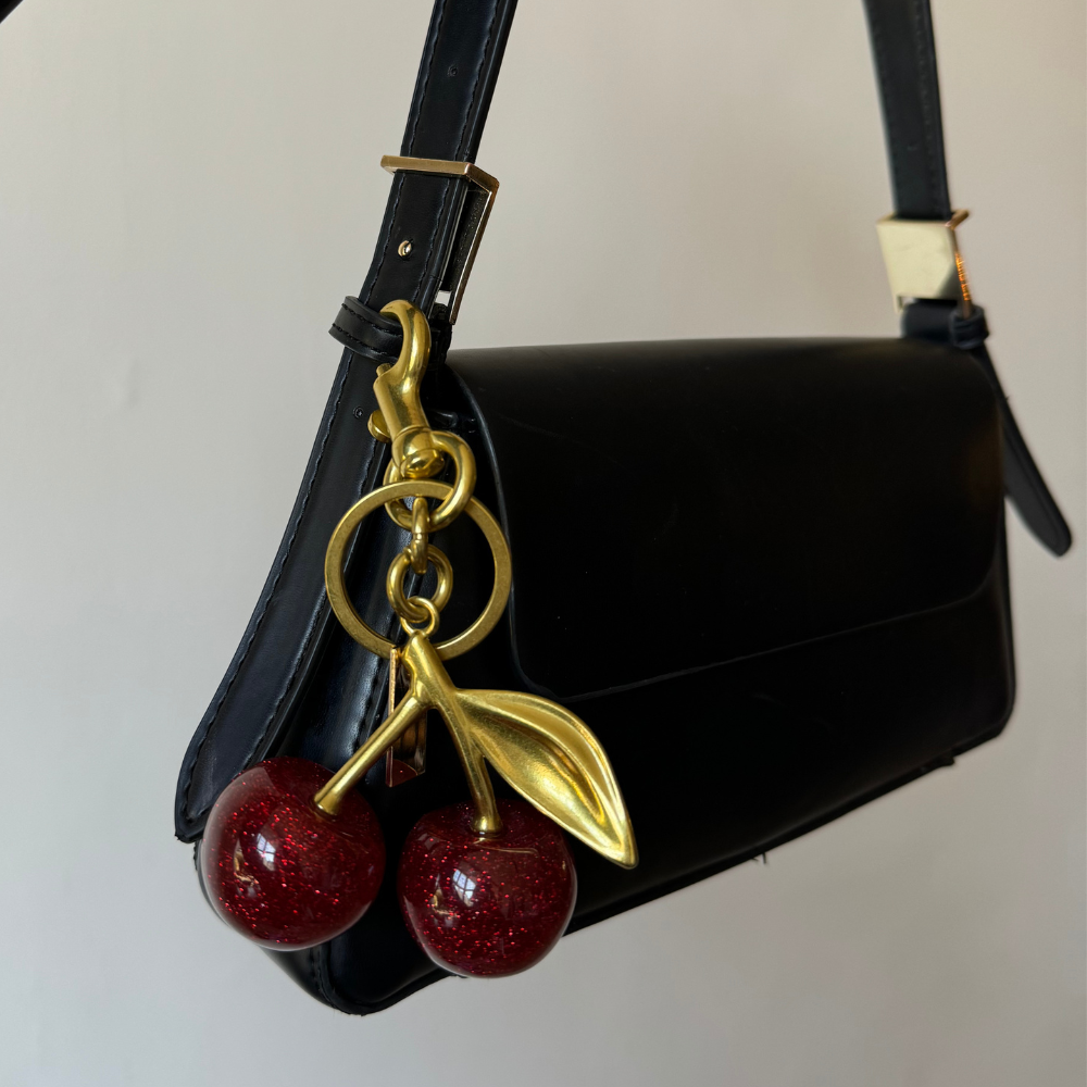Cherry Bag Charm | Gold
