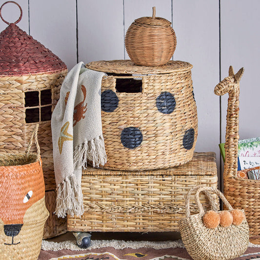 Bloomingville MINI Thinne Water Hyacinth Storage Baskets with Lid (Set of 2)
