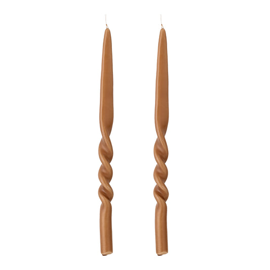 Bloomingville Twist Candles | Brown (Set of 2)
