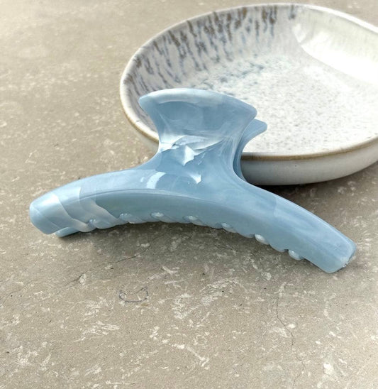 Marbled Blue Curved Claw Clip