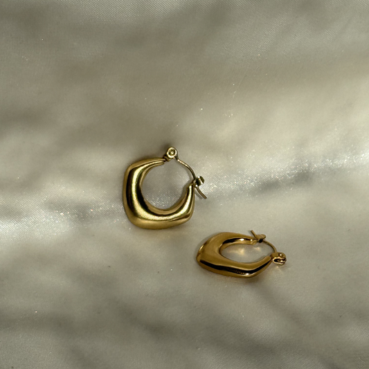 The Soft Square Hoop Earrings | Waterproof
