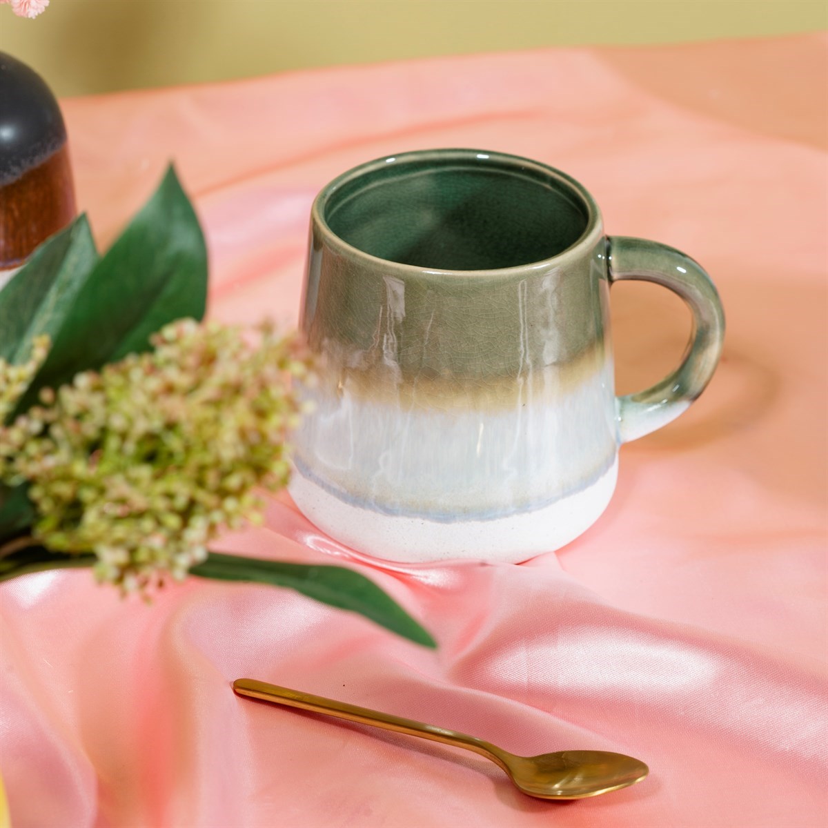 Sass & Belle Mojave Glaze Mug – Green & Grey