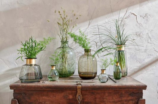 Nkuku Lua Glass Vase - Vintage Brown