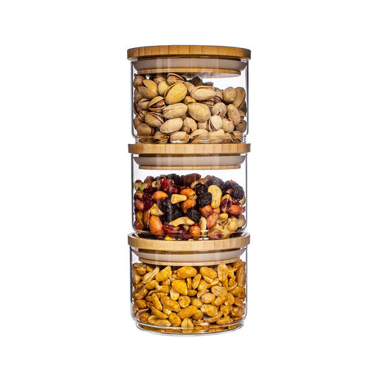 Sass & Belle Stacking Glass Storage Jars – Set of 3