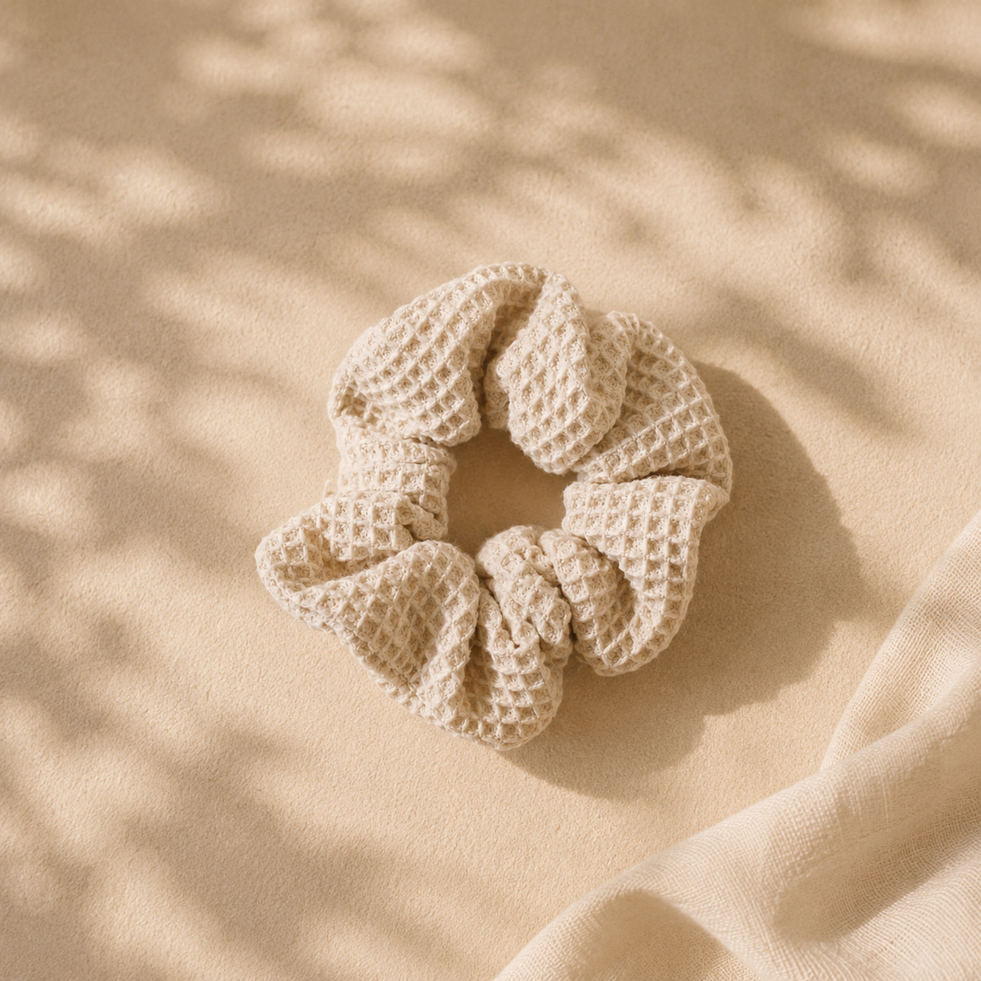Soft textured scrunchie for effortless summer styling