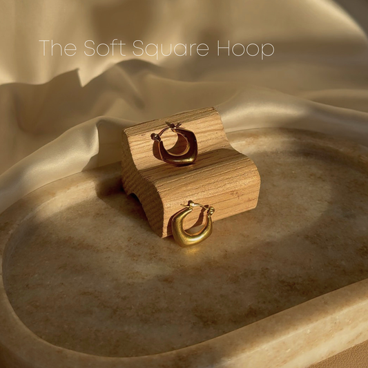 The Soft Square Hoop Earrings | Waterproof