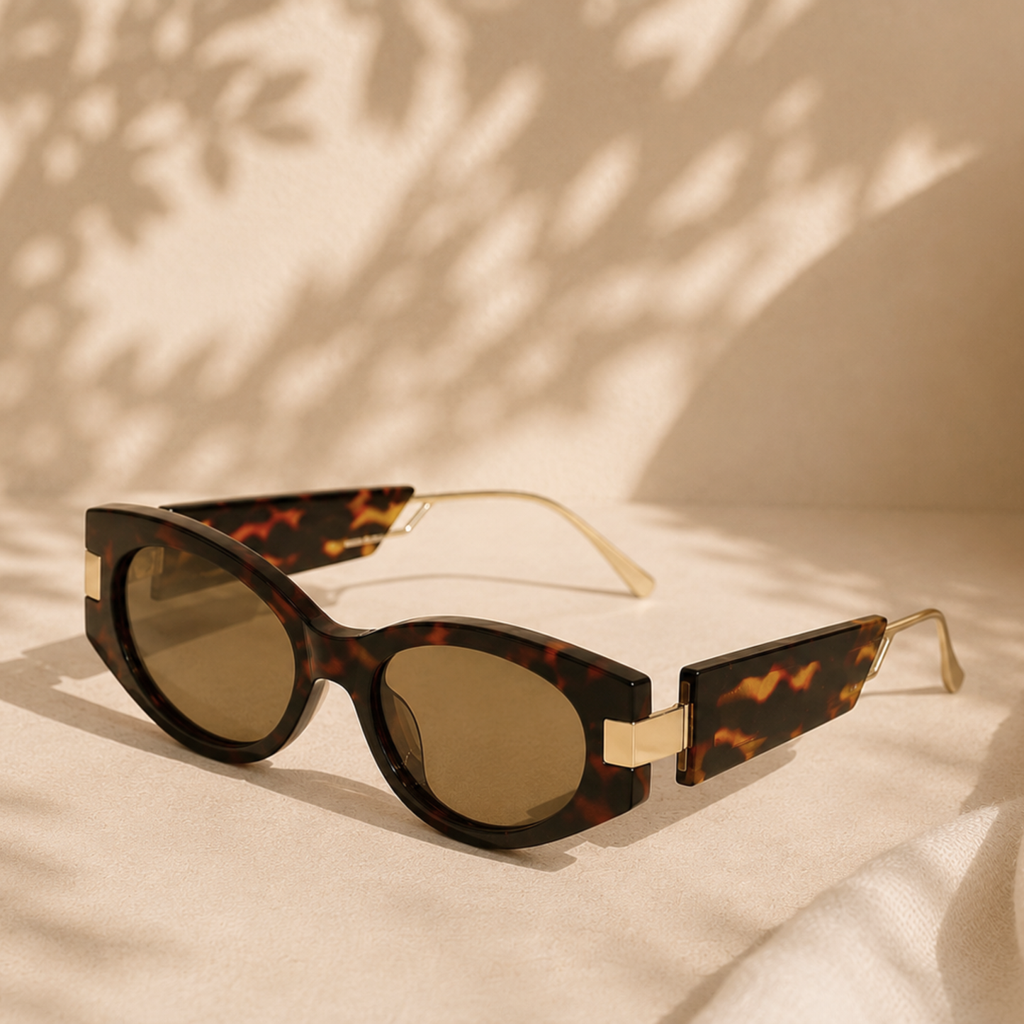 Tortoiseshell UV400 sunglasses with gold detailing included in The Summer Reset gift box