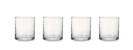 Nkuku Yala Hammered Tumbler Set - Clear Glass