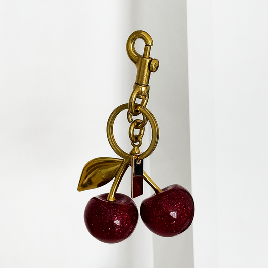 Cherry Bag Charm | Gold