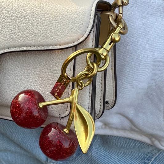 Cherry Bag Charm | Gold