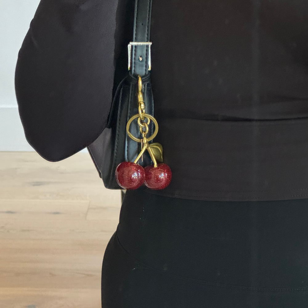 Cherry Bag Charm | Gold