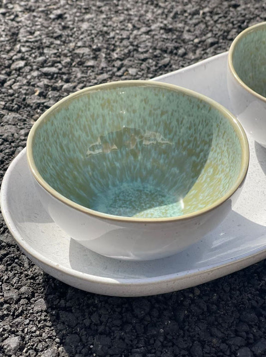 Tray & Two Bowls Set - Stoneware